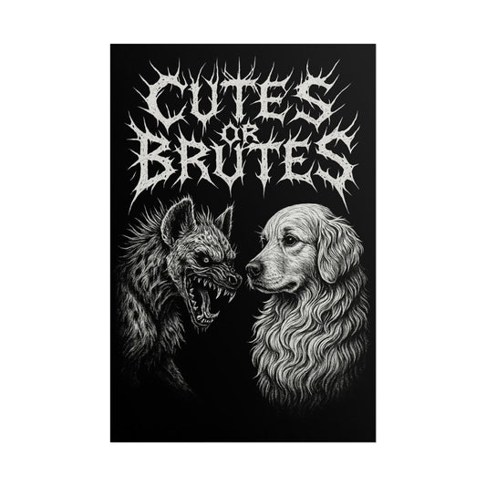 Cute vs. Brutal Animal Art Poster