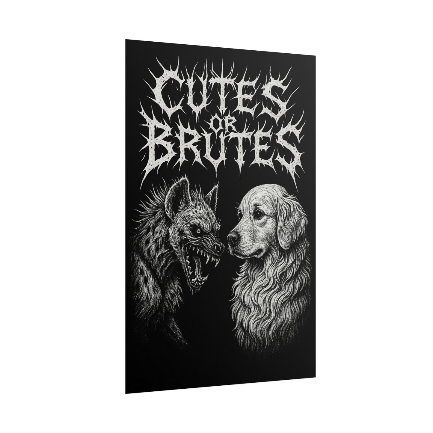 Cute vs. Brutal Animal Art Poster