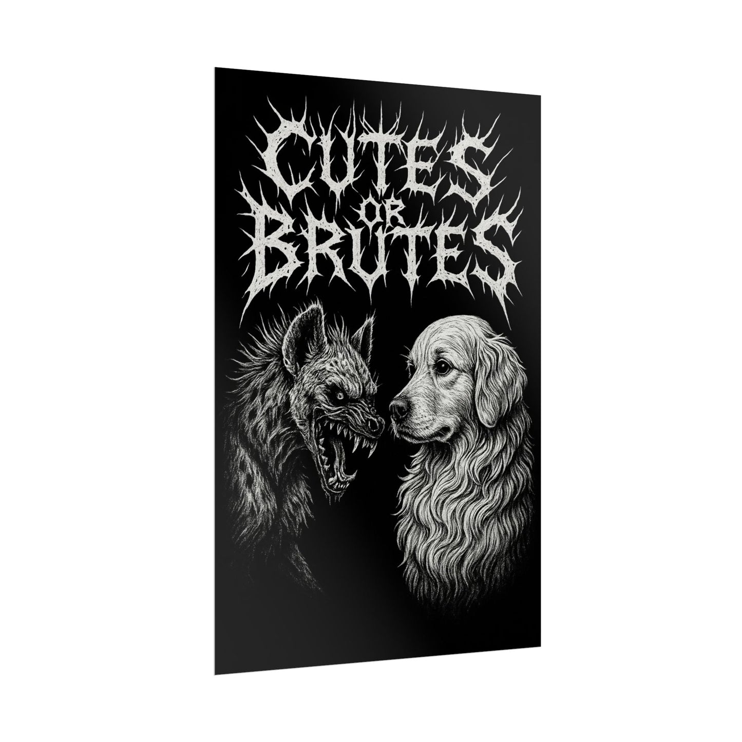Cute vs. Brutal Animal Art Poster